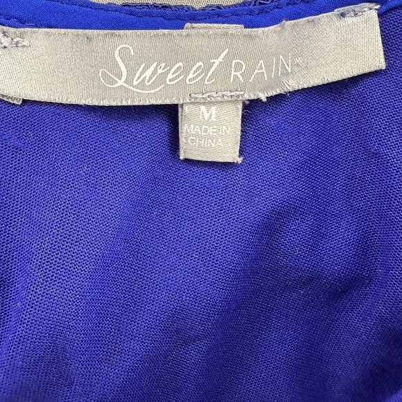 💙Sweet Rain Royal Blue Lace Long Sleeve Top - Size M💙 - Picture 8 of 10
